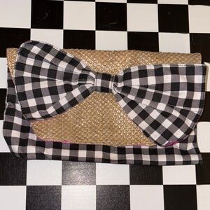 Stylish Black and White Checkered Clutch
